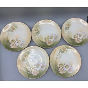 5 Pc Vintage Reinhold Schlegelmilch R.S.Tillowitz Germany‎ Daisy Salad Plates